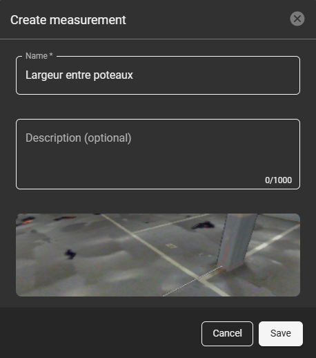 Enregistrement des mesures